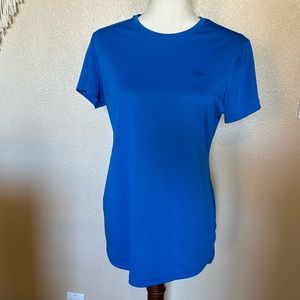 Women's Adidas Athletic Short Sleeve Blue Shirt Size L